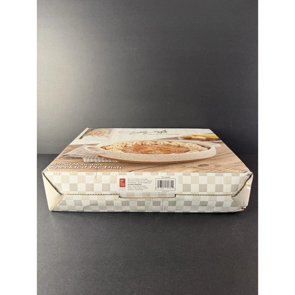 Dolly Parton Stoneware Collection New 1.79 qt Speckled 9 inch Pie Cooking Dish